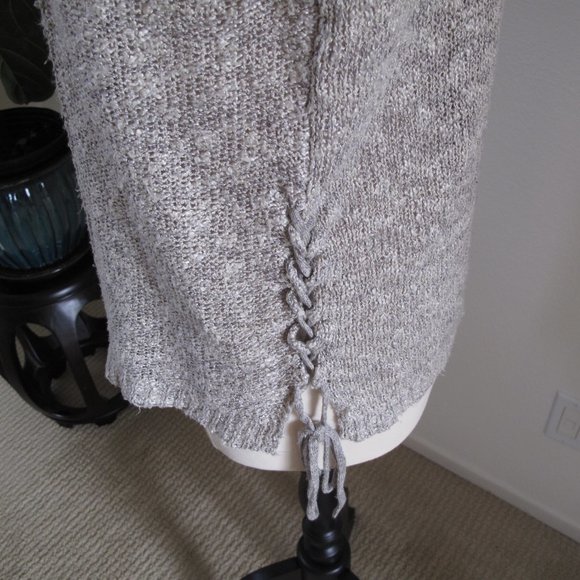 KNOX ROSE Cable Knit Lace Up Sweater - Picture 9 of 13
